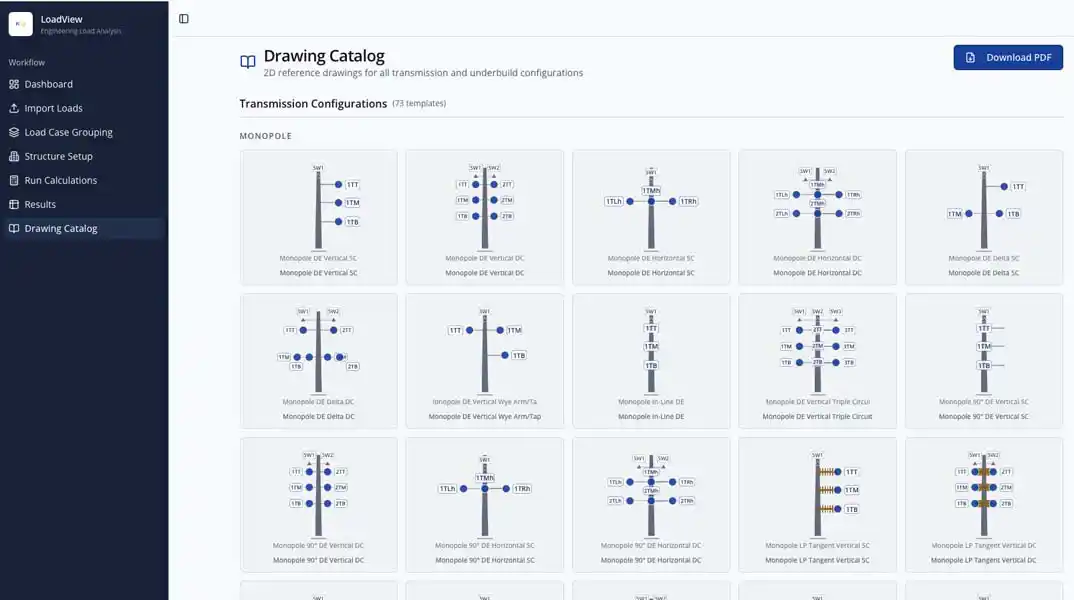 LoadView engineering load analysis software interface